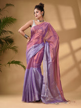 Load image into Gallery viewer, Light And Deep Purple Tissue Handwoven Soft Saree
