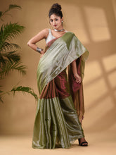 Load image into Gallery viewer, Sap Green Tissue Handwoven Soft Saree