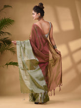 Load image into Gallery viewer, Sap Green Tissue Handwoven Soft Saree