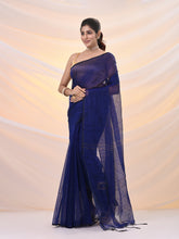 Load image into Gallery viewer, Blue Cotton Blend Saree With Sequin Work