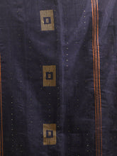 Load image into Gallery viewer, Black Cotton Blend Saree With Sequin Work