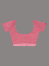 Load image into Gallery viewer, Salmon Red Cotton Handwoven Soft Saree With Pompom