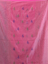 Load image into Gallery viewer, Pink Tissue Cotton Handspun Soft Saree With Stripes Pallu