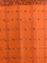 Load image into Gallery viewer, Orange Pure Cotton Tant Saree With Woven Designs