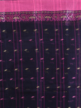 Load image into Gallery viewer, Navy Blue Pure Cotton Tant Saree With Woven Designs