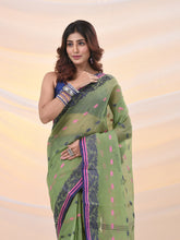 Load image into Gallery viewer, Pistachio Green Pure Cotton Tant Saree With Woven Designs