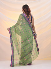 Load image into Gallery viewer, Pistachio Green Pure Cotton Tant Saree With Woven Designs