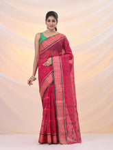 Load image into Gallery viewer, Fuchsia Pure Cotton Tant Saree With Woven Designs