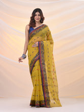 Load image into Gallery viewer, Mustard Pure Cotton Tant Saree With Woven Designs