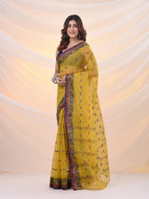 Load image into Gallery viewer, Mustard Pure Cotton Tant Saree With Woven Designs