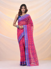 Load image into Gallery viewer, Bubblegum Pink Pure Cotton Tant Saree With Woven Designs