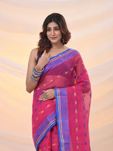 Load image into Gallery viewer, Bubblegum Pink Pure Cotton Tant Saree With Woven Designs