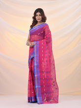 Load image into Gallery viewer, Bubblegum Pink Pure Cotton Tant Saree With Woven Designs