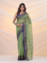 Load image into Gallery viewer, Pistachio Green Pure Cotton Tant Saree With Woven Designs