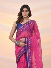 Load image into Gallery viewer, Pink Pure Cotton Tant Saree With Woven Designs