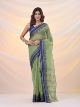 Load image into Gallery viewer, Pistachio Green Pure Cotton Tant Saree With Woven Designs