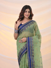 Load image into Gallery viewer, Pistachio Green Pure Cotton Tant Saree With Woven Designs
