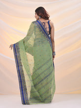 Load image into Gallery viewer, Pistachio Green Pure Cotton Tant Saree With Woven Designs