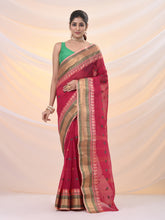 Load image into Gallery viewer, Fuchsia Pure Cotton Tant Saree With Woven Designs