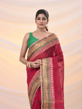 Load image into Gallery viewer, Fuchsia Pure Cotton Tant Saree With Woven Designs