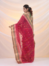Load image into Gallery viewer, Fuchsia Pure Cotton Tant Saree With Woven Designs