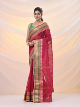 Load image into Gallery viewer, Fuchsia Pure Cotton Tant Saree With Woven Designs