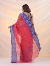 Load image into Gallery viewer, Punch Pink Pure Cotton Tant Saree With Woven Designs