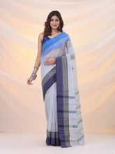 Load image into Gallery viewer, White Pure Cotton Tant Saree With Woven Designs