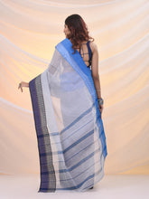 Load image into Gallery viewer, White Pure Cotton Tant Saree With Woven Designs