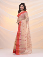 Load image into Gallery viewer, Beige Pure Cotton Tant Saree With Woven Designs