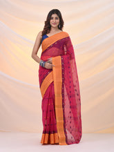 Load image into Gallery viewer, Fuchsia Pure Cotton Tant Saree With Woven Designs