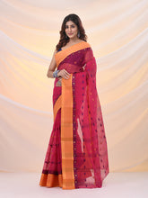 Load image into Gallery viewer, Fuchsia Pure Cotton Tant Saree With Woven Designs