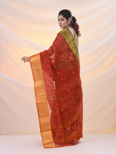 Load image into Gallery viewer, Brick Red Pure Cotton Tant Saree With Zari Border