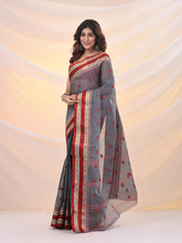 Load image into Gallery viewer, Grey Pure Cotton Tant Saree With Woven Designs