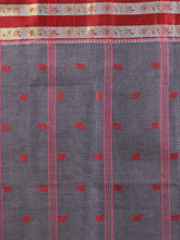 Load image into Gallery viewer, Grey Pure Cotton Tant Saree With Woven Designs