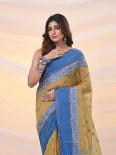 Load image into Gallery viewer, Light Beige Pure Cotton Tant Saree With Woven Designs