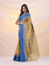 Load image into Gallery viewer, Light Beige Pure Cotton Tant Saree With Woven Designs