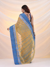Load image into Gallery viewer, Light Beige Pure Cotton Tant Saree With Woven Designs