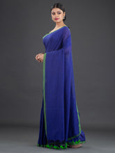 Load image into Gallery viewer, Blue & Green Woven Design Cotton Saree