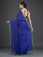 Load image into Gallery viewer, Blue & Green Woven Design Cotton Saree