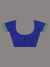 Load image into Gallery viewer, Blue & Green Woven Design Cotton Saree