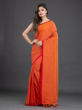 Load image into Gallery viewer, Orange & Red Cotton Saree