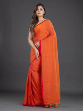 Load image into Gallery viewer, Orange & Red Cotton Saree