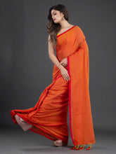 Load image into Gallery viewer, Orange & Red Cotton Saree
