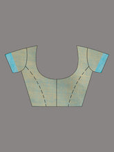 Load image into Gallery viewer, Olive Green & Blue Cotton Saree