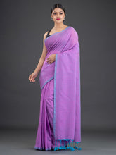 Load image into Gallery viewer, Purple & Blue Cotton Saree