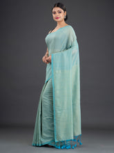 Load image into Gallery viewer, Women Sea Green Cotton Saree