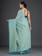 Load image into Gallery viewer, Women Sea Green Cotton Saree