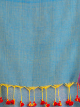 Load image into Gallery viewer, Blue & Pink Woven Design Cotton Saree