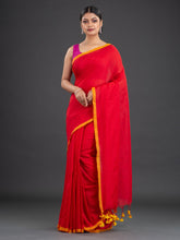 Load image into Gallery viewer, Red & Mustard Cotton Saree